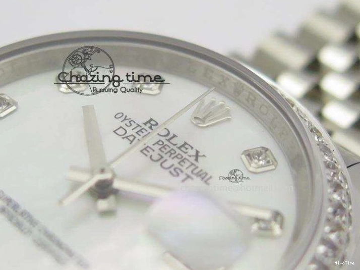 MiroTime 0216 DateJust 116234 BP Best Edition SS White MOP Dial Diamond Markers On SS Bracelet A2824 V ModernLook 3943